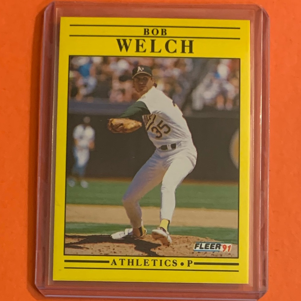 Bob Welch #27 1991 Fleer Baseball Trading Card